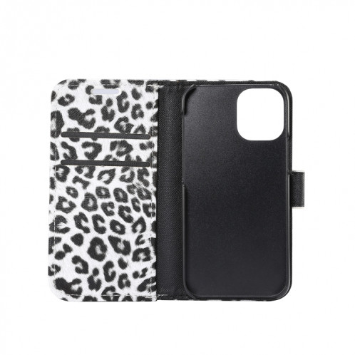 Motif léopard Horizontal Flip PC + Coque en cuir PU avec porte-carte et portefeuille pour iPhone 13 mini (blanc) SH601C1197-08