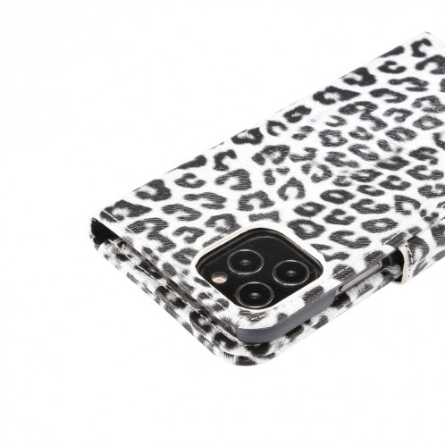 Motif léopard Horizontal Flip PC + Coque en cuir PU avec porte-carte et portefeuille pour iPhone 13 PRO (Blanc) SH603C144-08