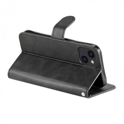 Texture de la mode Texture Zipper Horizontal Horizontal Horizontal Boîtier avec Stand & Card Slots & Portefeuille Fonction pour iPhone 13 (Noir) SH102C1243-07