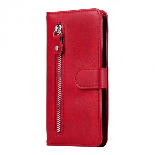 Mode Calf Texture Zipper Horizontal Flip Coating Coque avec Stand & Card Slots & Portefeuille Fonction pour iPhone 13 Pro (Rouge) SH103A817-07