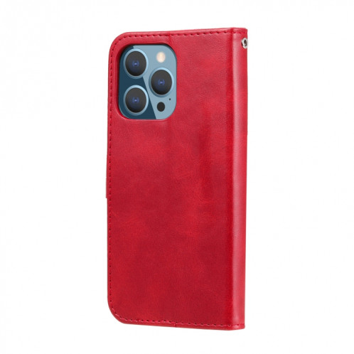 Mode Calf Texture Zipper Horizontal Flip Coating Coque avec Stand & Card Slots & Portefeuille Fonction pour iPhone 13 Pro (Rouge) SH103A817-07
