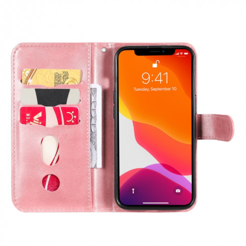 Texture de la mode Texture Zipper Horizontal Horizontal Toam Case avec Stand & Card Slots & Portefeuille Fonction pour iPhone 13 Pro (Rose Gold) SH103B1030-07