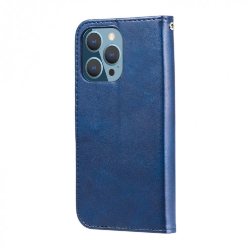 Mode Calf Texture Zipper Horizontal Flip Case avec Stand & Card Slots & Portefeuille Fonction pour iPhone 13 Pro (Bleu) SH103D1593-07