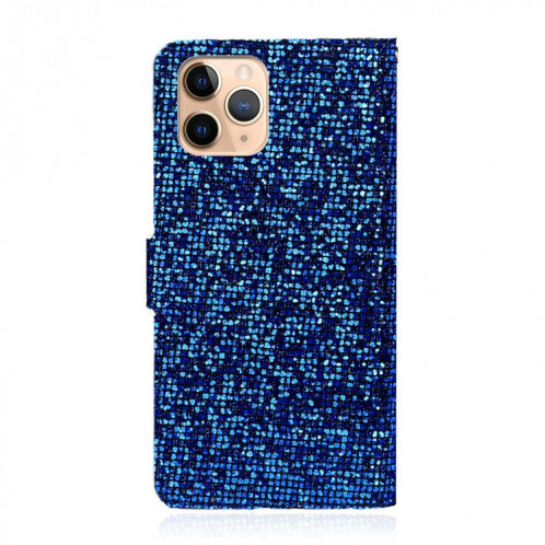 Poudre de paillettes Horizontal Horizontal Cuir Coating avec machines à sous cartes et porte-longe pour iPhone 13 Pro (Bleu) SH303B1644-07