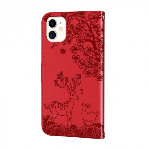 Cas de gaufrage SIKA Pattern Horizontal Boîtier en cuir PU avec support & carte de portefeuille et cadre de portefeuille et photo pour iPhone 13 (rouge) SH111A973-07