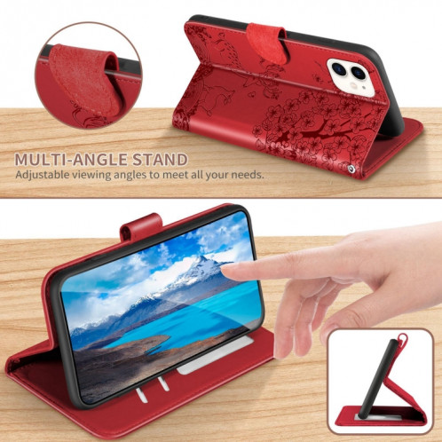 Cas de gaufrage SIKA Pattern Horizontal Boîtier en cuir PU avec support & carte de portefeuille et cadre de portefeuille et photo pour iPhone 13 (rouge) SH111A973-07