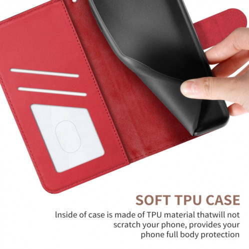 Cas de gaufrage SIKA Pattern Horizontal Boîtier en cuir PU avec support & carte de portefeuille et cadre de portefeuille et photo pour iPhone 13 (rouge) SH111A973-07
