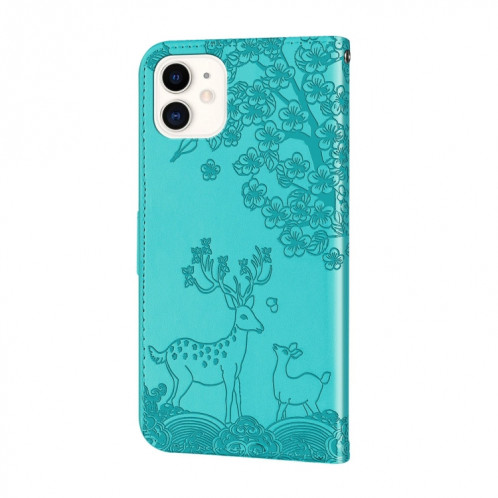 SIKA DEER PATCH PATTOURNAGE Horizontal Flip PU Coque en cuir PU avec support et carte de portefeuille et cadre de portefeuille et photo pour iPhone 13 (vert) SH111B11-07