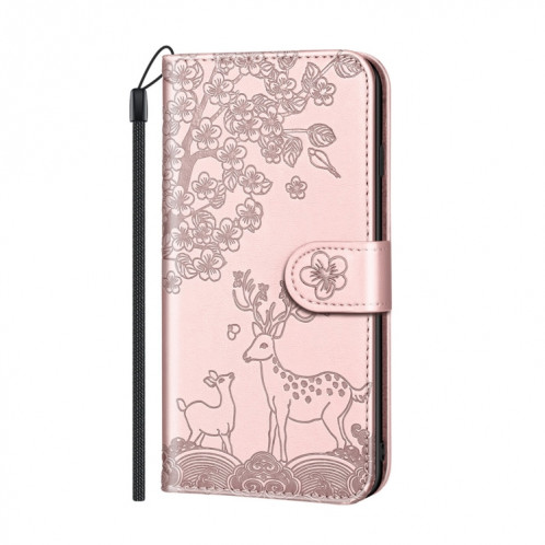 SIKA DEER Motif de gaufrage Horizontal Boîtier en cuir PU avec support et carte de portefeuille et cadre de portefeuille et photo pour iPhone 13 (or rose) SH111C279-07