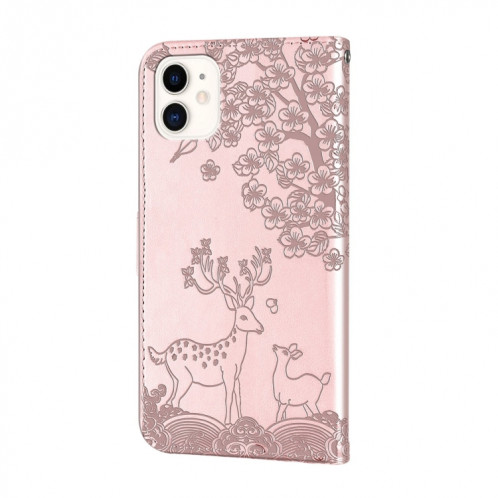 SIKA DEER Motif de gaufrage Horizontal Boîtier en cuir PU avec support et carte de portefeuille et cadre de portefeuille et photo pour iPhone 13 (or rose) SH111C279-07