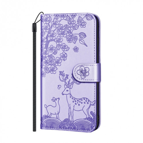 SIKA DEER Motif de gaufrage Horizontal Flip PU Coque en cuir PU avec support et carte de portefeuille et cadre de portefeuille et photo pour iPhone 13 Pro (violet) SH113D6-07