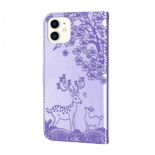SIKA DEER Motif de gaufrage Horizontal Flip PU Coque en cuir PU avec support et carte de portefeuille et cadre de portefeuille et photo pour iPhone 13 Pro (violet) SH113D6-07