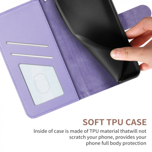 SIKA DEER Motif de gaufrage Horizontal Flip PU Coque en cuir PU avec support et carte de portefeuille et cadre de portefeuille et photo pour iPhone 13 Pro (violet) SH113D6-07