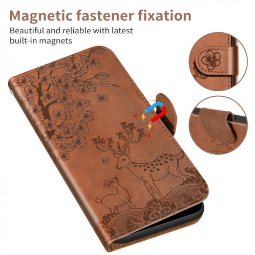 Modèle de gaufrage SIKA Pattern Horizontal Flip PU Coque en cuir PU avec support et carte de portefeuille et portefeuille et cadre photo pour iPhone 13 PRO (Brown) SH113E818-07