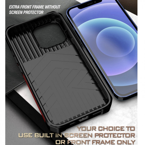 Cover Caméra coulissant Design PC + TPU Case antichoc avec porte-bague et emplacement de carte pour iPhone 13 Pro (Bleu) SH703F1184-07
