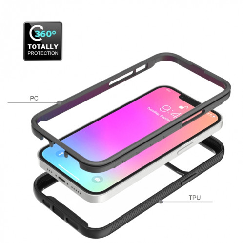 Coque Starry Sky Solid Color Série PC + Cas de protection TPU pour iPhone 13 (Noir) SH101A529-07