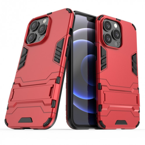PC + TPU Cas de protection antichoc avec support invisible pour iPhone 13 Pro (rouge) SH703B1217-07