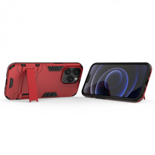 PC + TPU Cas de protection antichoc avec support invisible pour iPhone 13 Pro (rouge) SH703B1217-07