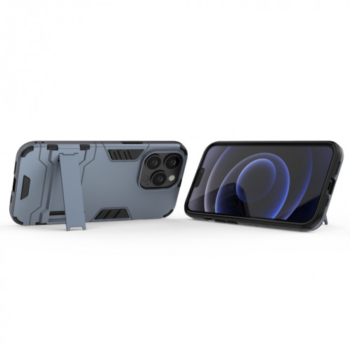 PC + TPU Cas de protection antichoc avec porte-invisible pour iPhone 13 Pro (bleu marine) SH703C1658-07
