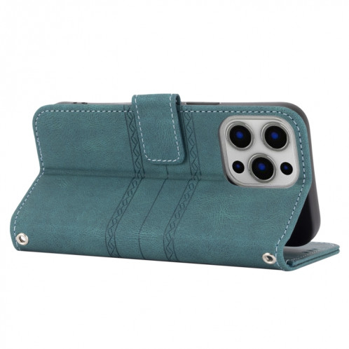 Boucle magnétique à rayures à rayures en relief PU + TPU Horizontal Horizontal Case avec support & Card Slot & Portefeuille et cadre photo & Sling pour iPhone 13 Mini (Vert) SH201D71-08