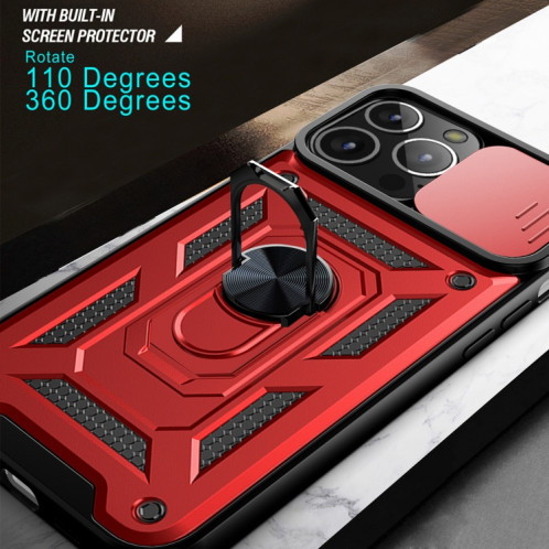 Cache de caméra coulissante Design TPU + PC Cas de protection pour iPhone 13 (Noir) SH902A1132-07