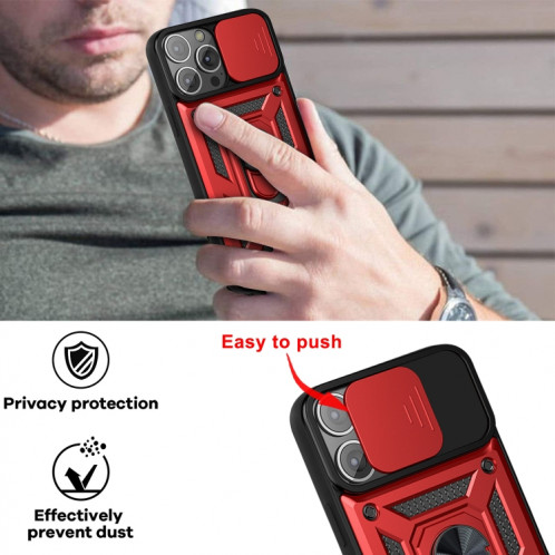 Cache de caméra coulissante design TPU + PC Cas de protection pour iPhone 13 (Bleu) SH902C1469-07