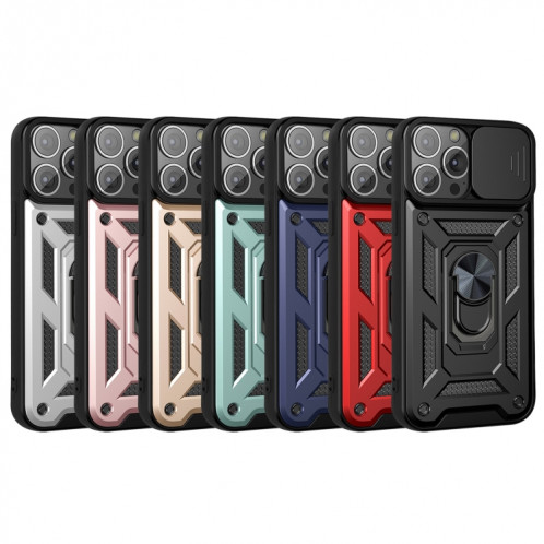 Coque de la caméra coulissante TPU + PC Cas de protection pour iPhone 13 Pro (vert foncé) SH903D1874-07