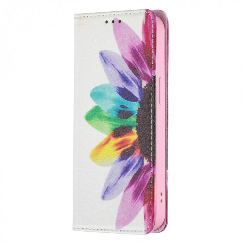 Motif de dessin coloré Invisible Horizontal Horizontal Boîtier en cuir PU avec support & carte Slots & Portefeuille pour iPhone 13 Pro (fleur de soleil) SH203E1400-07