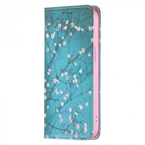 Modèle de dessin coloré Invisible Horizontal Horizontal Flip PU Coque en cuir PU avec support & carte Slots & Portefeuille pour iPhone 13 Pro (Blossom de prune) SH203F1337-07