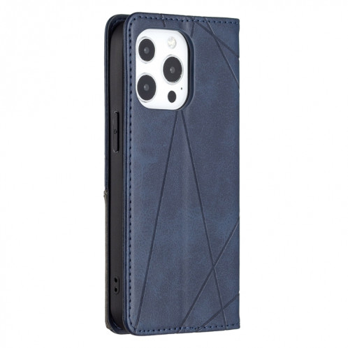 Rhombus Texture Horizontal Flip Housse en cuir magnétique avec support et emplacements de carte pour iPhone 13 (bleu) SH302D1964-07