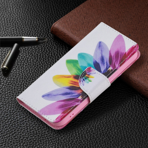 Motif de dessin coloré Horizontal Flip Cuir Case avec porte-carte et portefeuille pour iPhone 13 (tournesol) SH402A1336-07
