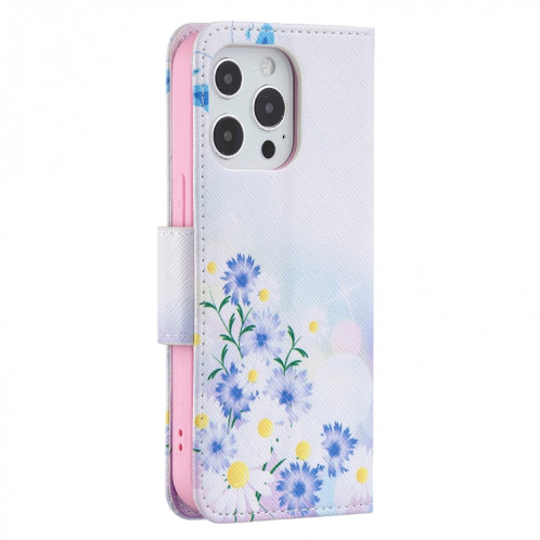 Modèle de dessin coloré Horizontal Flip Cuir Coffret avec porte-cartes et portefeuille pour iPhone 13 (amour papillon) SH402I1486-07