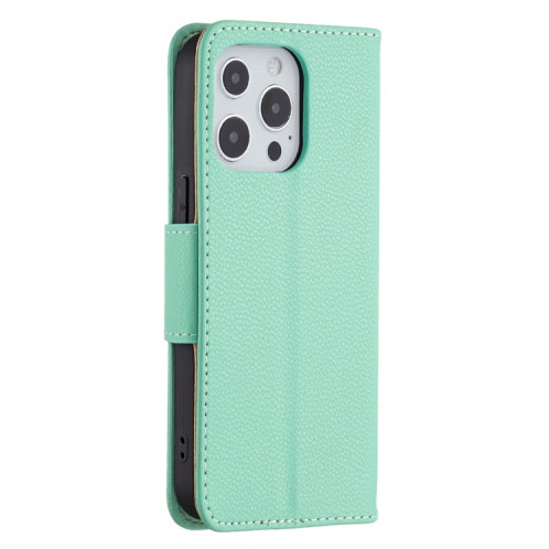 Texture Litchi Couleur Pure Couleur Horizontale Horizontal Horizons avec support & Card Slots & Portefeuille et longe pour iPhone 13 Mini (Vert) SH601E1067-07