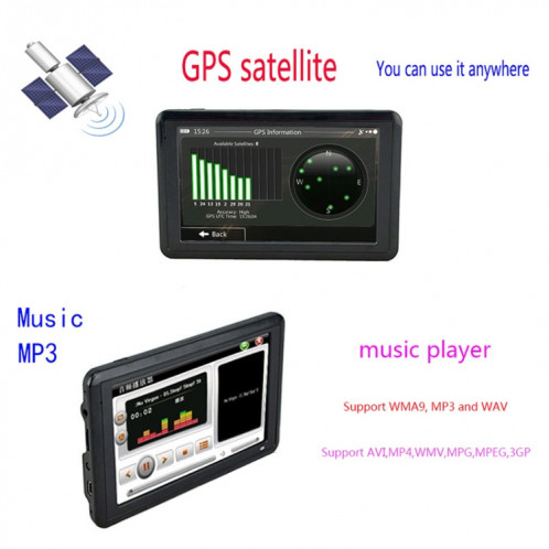 Q5 voiture 5 pouces HD TFT tactile écran GPS Navigateur Support TF Carte / MP3 / FM Transmetteur, Spécifications: Carte de l'Amérique du Sud SH1706360-07