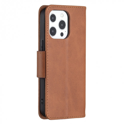 Pour iPhone 13 Rétro Texture de la peau d'agneau Pure Couleur horizontale Horizontale PU en cuir PU, avec porte-carte et portefeuille et lanière (brun) SH902E1853-07