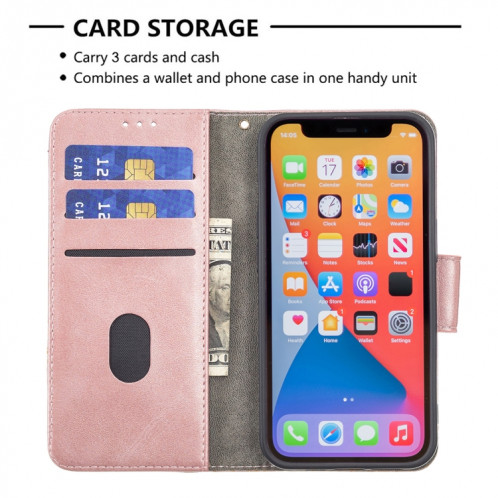 Pour iPhone 13 Mini Couleur Couleur Crocodile Texture Horizontale Flip PU Coque en cuir PU avec portefeuille et porte-cartes (or rose) SH101F980-07