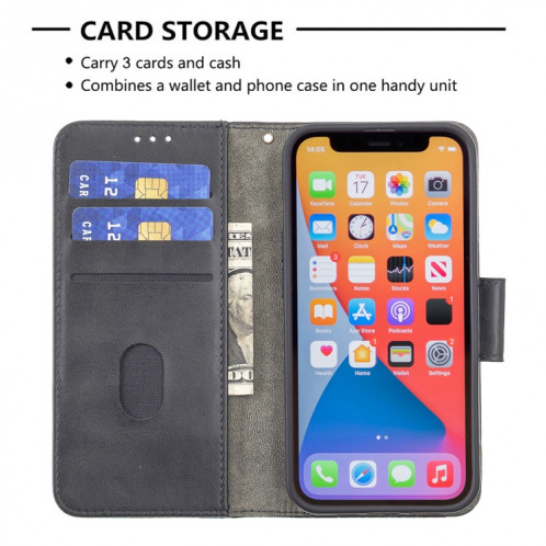 Pour iPhone 13 PRO Couleur Couleur Crocodile Texture Horizontale Flip PU Coque en cuir PU avec portefeuille et porte-cartes (noir) SH103A1143-07