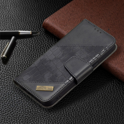 Pour iPhone 13 PRO Couleur Couleur Crocodile Texture Horizontale Flip PU Coque en cuir PU avec portefeuille et porte-cartes (noir) SH103A1143-07