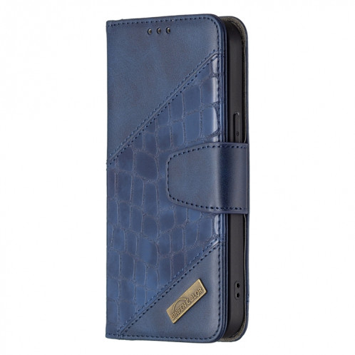 Pour iPhone 13 PRO Couleur Couleur Crocodile Texture Horizontale Flip PU Housse en cuir PU avec portefeuille et logement de carte (bleu) SH103B527-07