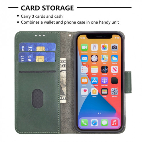 Pour iPhone 13 PRO Couleur Couleur Crocodile Texture Horizontale Flip PU Housse en cuir PU avec portefeuille et porte-cartes (vert) SH103E284-07