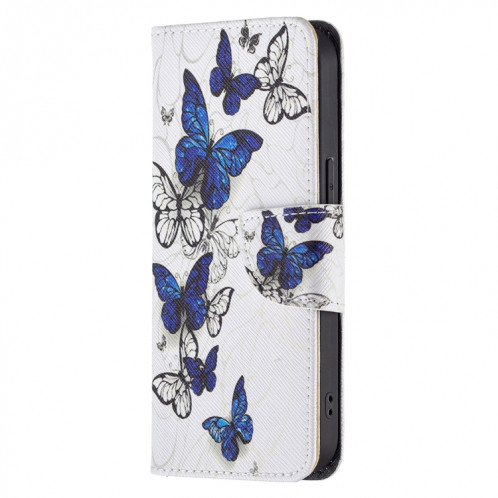 Table de dessin coloré Horizontal Flip Cuir Case avec porte-cartes et portefeuille pour iPhone 13 (Papillons) SH402E1530-07