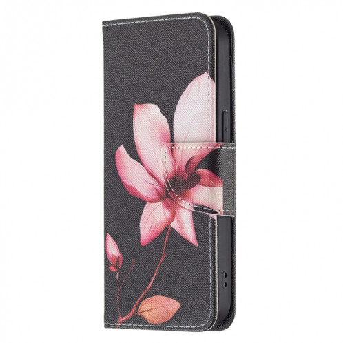 Motif de dessin coloré Horizontal Flip Cuir Toot avec porte-carte et portefeuille pour iPhone 13 Pro (Lotus) SH403H388-07