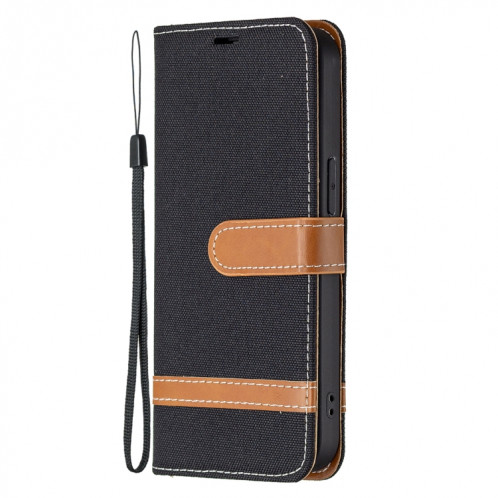 Couleur Correspondance Denim Texture Horizontale Flip Cuir Case avec support & Card Slots & Portefeuille et longe pour iPhone 13 Pro (Noir) SH803C930-07