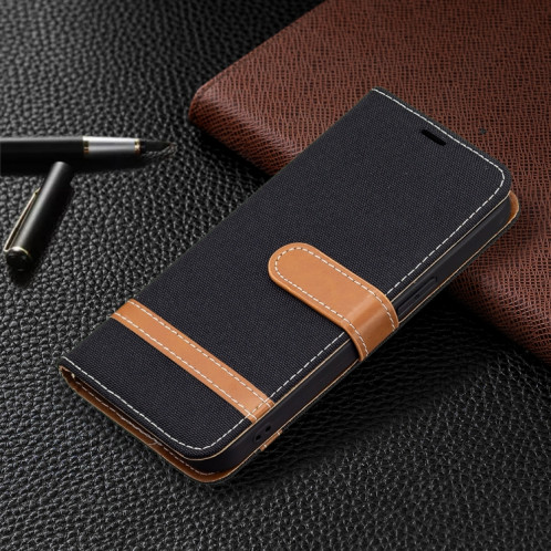 Couleur Correspondance Denim Texture Horizontale Flip Cuir Case avec support & Card Slots & Portefeuille et longe pour iPhone 13 Pro (Noir) SH803C930-07