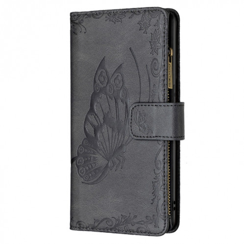 Flying Butterfly Modèle de gaufrage Zipper Horizontal Flip Cuir Toot avec porte-carte et portefeuille pour iPhone 13 PRO (Noir) SH003D655-07