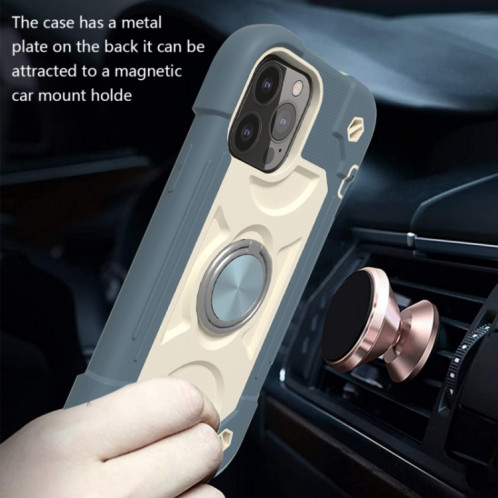Silicone antichoc + étui de protection PC avec porte-bague pour iPhone 13 (Daisy Blue) SH602B1569-07