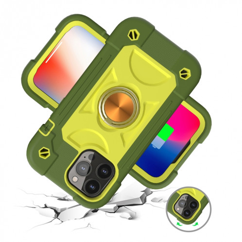 Silicone antichoc + boîtier de protection PC avec porte-bague pour iPhone 13 (avocat) SH602G1757-07