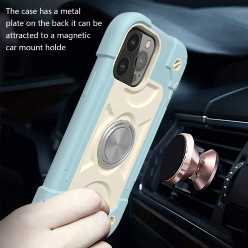 Silicone antichoc + étui de protection PC avec porte-bague pour iPhone 13 Pro (Blue Ice Bleu) SH603A23-07