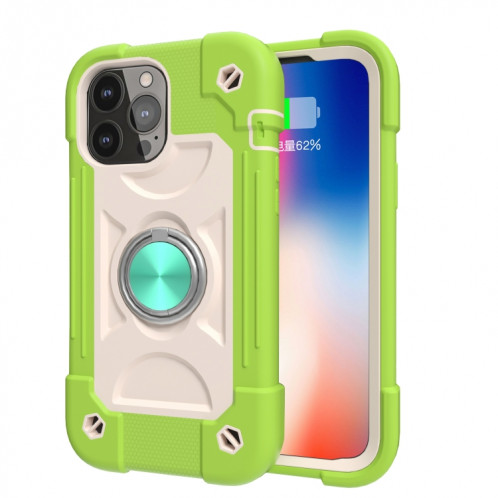 Silicone antichoc + étui de protection PC avec porte-bague pour iPhone 13 Pro (Guava) SH603C688-07