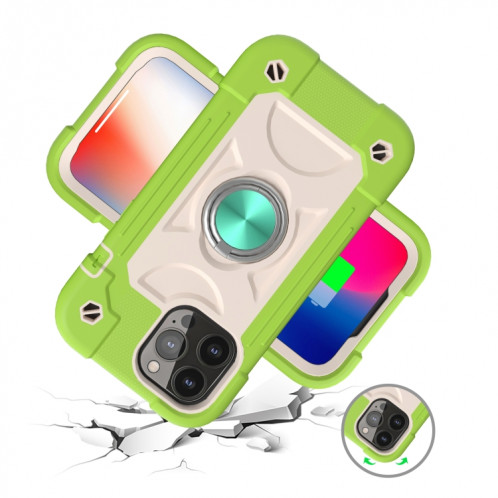 Silicone antichoc + étui de protection PC avec porte-bague pour iPhone 13 Pro (Guava) SH603C688-07